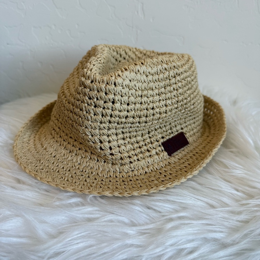 Original Penguin Tan Straw Fedora Hat